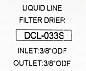 Фильтр жидкостный DCL 033S (3/8" мм. пайка ODF), 80%мол, 20%алюм / омеденнные штуцера Китай