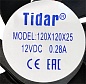 Вентилятор 120х120х25 мм 12VDC, Tidar RQD12025MS