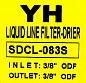 Фильтр жидкостный YH SDCL 083S (3/8 пайка), осушитель/антикислотный