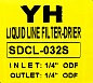 Фильтр жидкостный YH SDCL 032S (1/4 пайка), осушитель/антикислотный