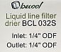 Фильтр-осушитель Becool BCL 032S (1/4, под пайку), жидкостный