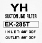 Фильтр антикислотный YH EK-285T (5/8 пайка), 2 шредера